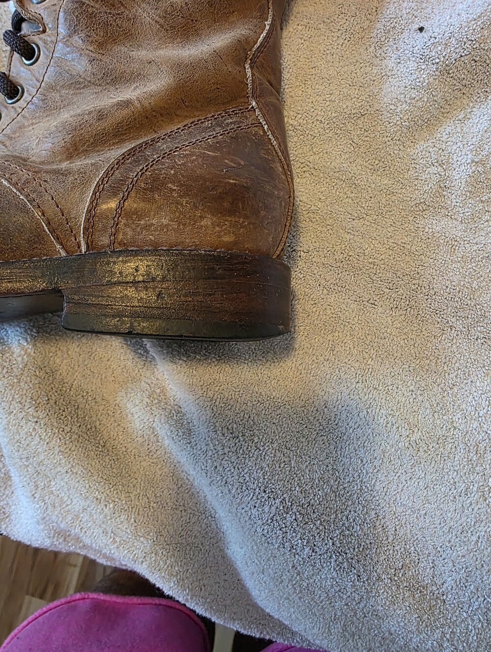 Vintage Lace-Up Leather Freebird Combat Boots in Distressed Brown - Picture 8 of 8